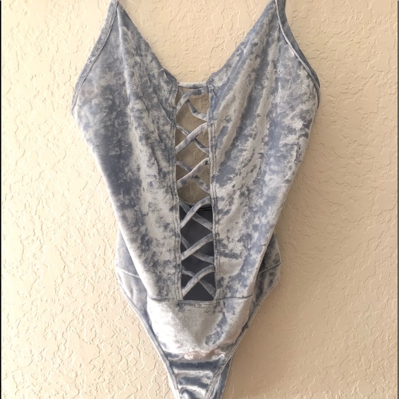 💋 Super Sexy Baby Blue Suede Body Suit (Charolette Russe) - Picture 7 of 15